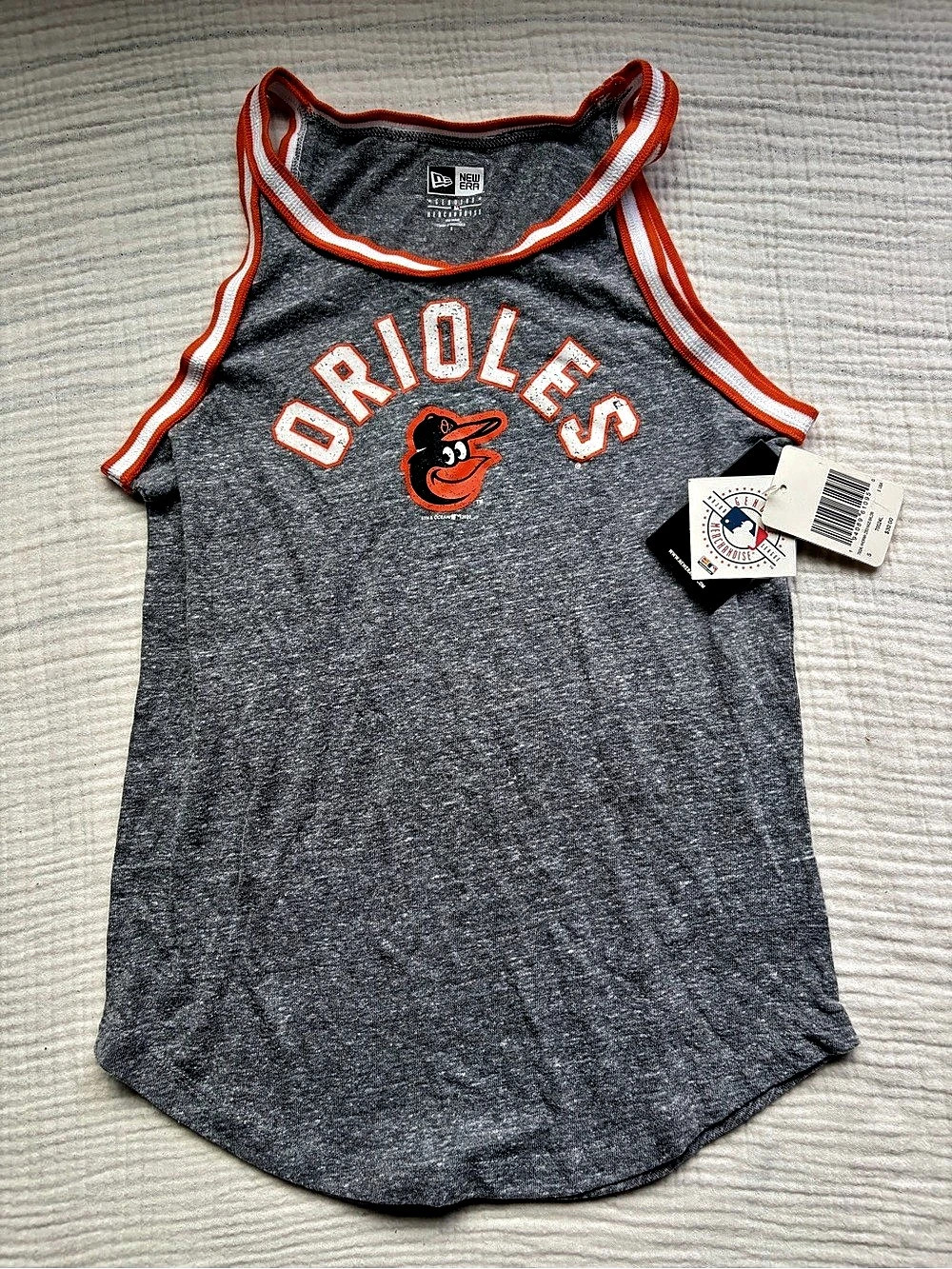 New Era Orioles Tank Top in Gray & Orange Size Medium NWT